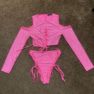 Pink Sparkly Rave Set 💖